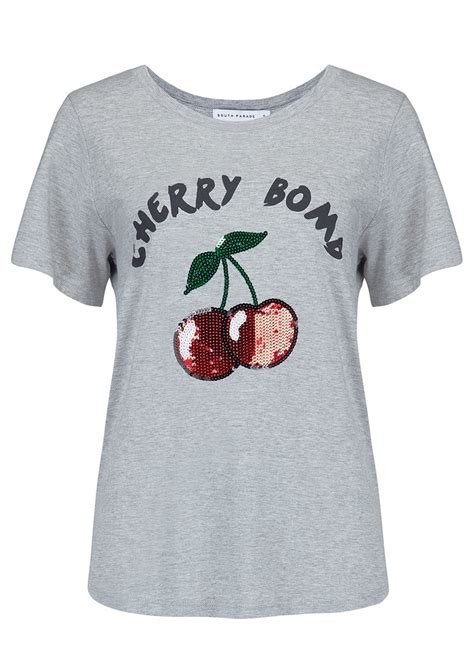 South Parade Lola Cherry Bomb T Shirt Heather Grey
