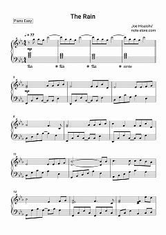 Joe Hisaishi The Rain Sheet Music For Piano Download Piano Easy SKU PEA At Note Store Com