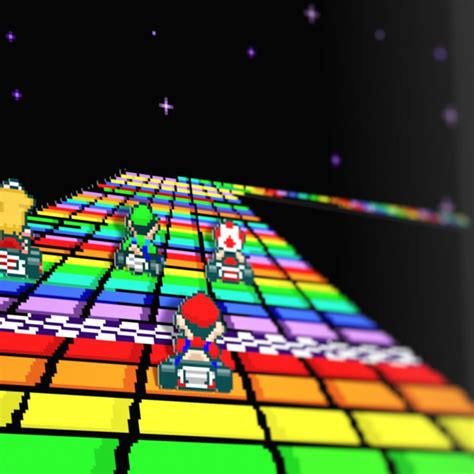 Super Mario Kart Rainbow Road Retro Games Crafts