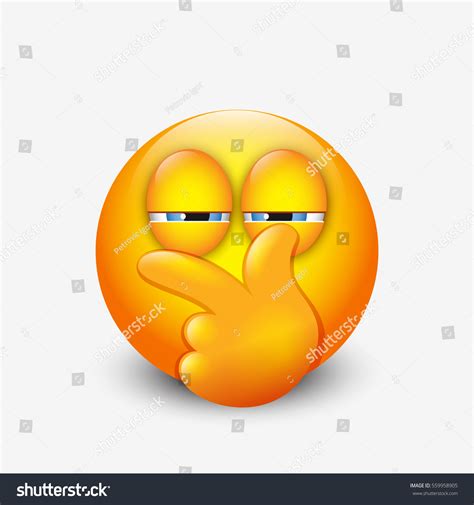 Cute Suspicious Emoticon Emoji Vector Illustration Vector Có Sẵn Miễn