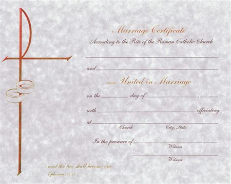 Catholic Marriage Certificate Template