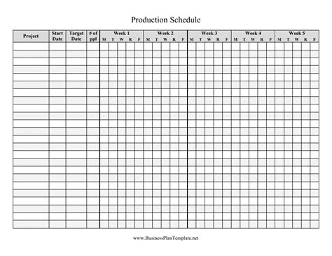 Weekly Production Schedule Template Download Printable Pdf Templateroller