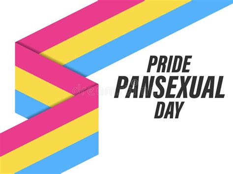 Pansexual Pride Month Text With Stripes Ribbon Pansexual Flag Tolerance And Love Lgbt Sexual