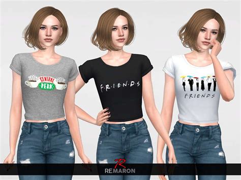 Футболка Friends Одежда Моды для Sims 4