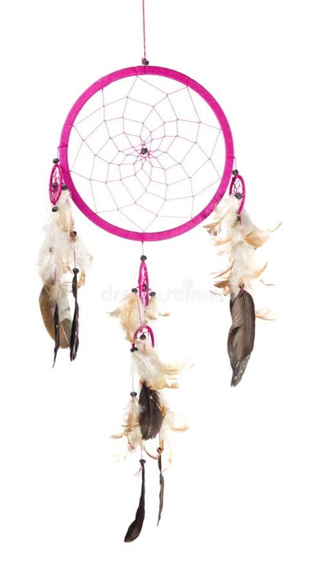 Pink Dream Catcher In White Background Stock Image Image Of Circle