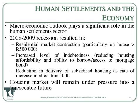 Ppt Briefing To The Portfolio Committee On Human Settlements