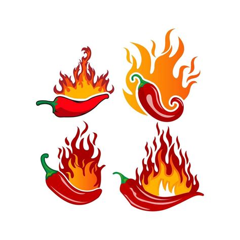 Chilli Icon Set Logo Food Label Or Sticker Concept For Farmers Market Organic Food Natural