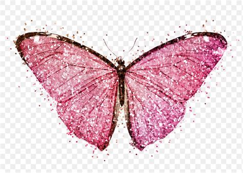 Glitter Pink Butterfly Design Element Free Transparent Png 2355811