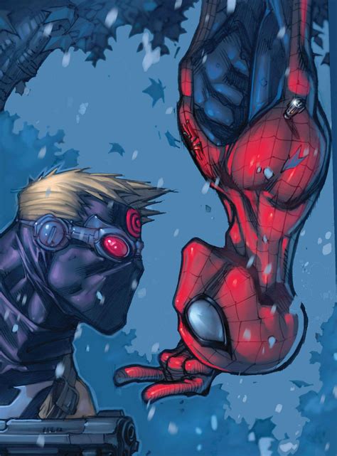 Ultimate Hawkeye And Spider Man By Joe Madureira Marvel Comics Art