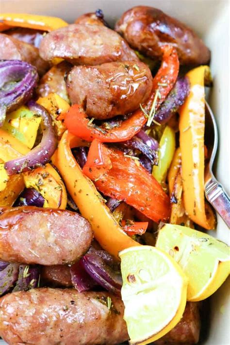 Sausage And Peppers In Oven Easy Sheet Pan 30 Minute Meal Prepare