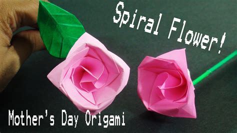 How To Make A Paper Flower For Mothers Day Origami Spiral Flower Paper