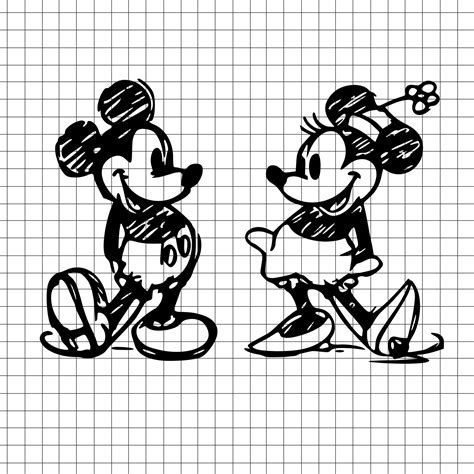 Disney Svg Mickey Svg Minnie Sketch Svg Disney Mickey And Minnie