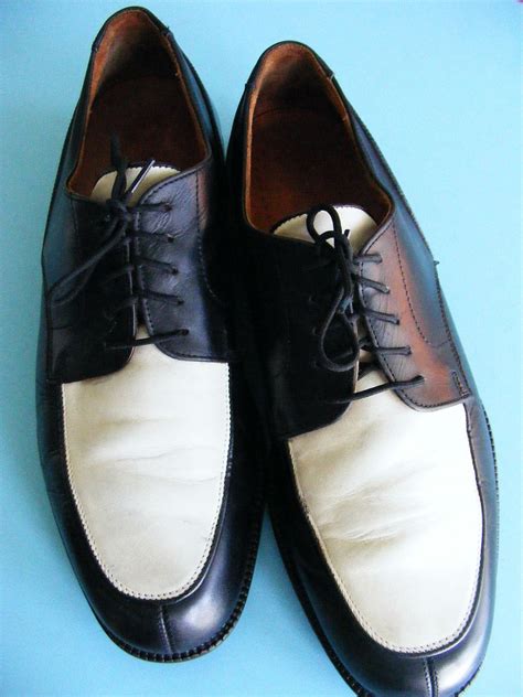 Earlier, white shoes would mostly be associated with the royal and rich population. Vintage Men's Two Tone Black and White Shoes Retro Size 9