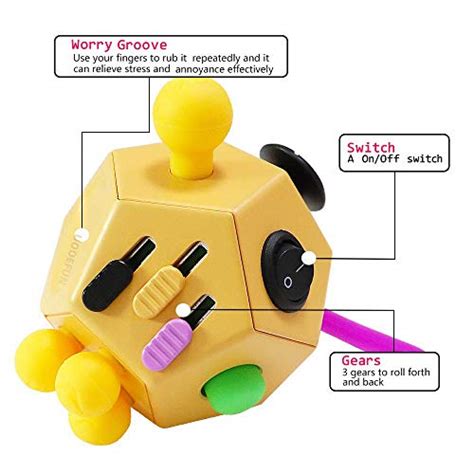 Uooefun Sensory Fidget Toys12 Side Fidget Cubefidget Dodecagon Cubes