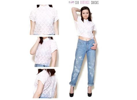 Lace Top 90s White Crop Top Party Style By Sixvintagechicks