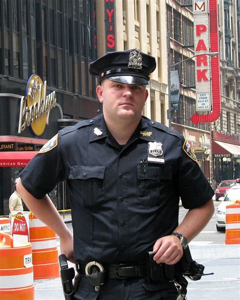 Nypd Officer In Times Square After Helping Tourists With Directions New York Ny July 3 2009