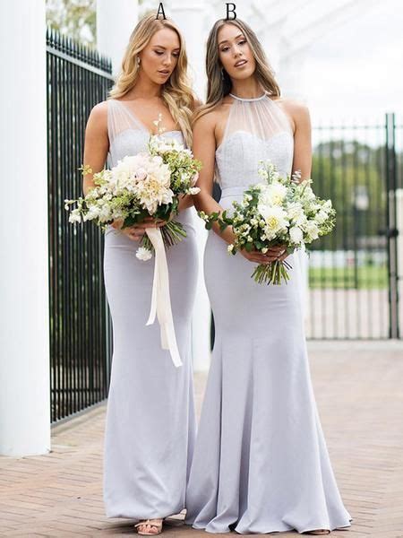 Mismatched Long Mermaid Lace Tulle Bridesmaid Dresses Pd0916 Tulle Bridesmaid Dress