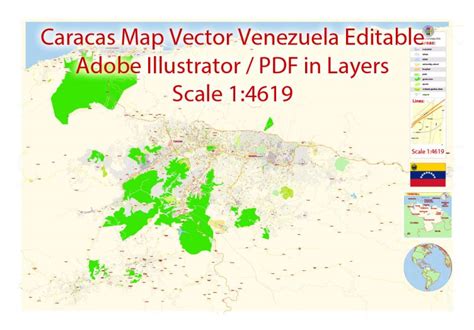 Venezuela Maps Adobe Illustrator Pdf Editable Vector Maps