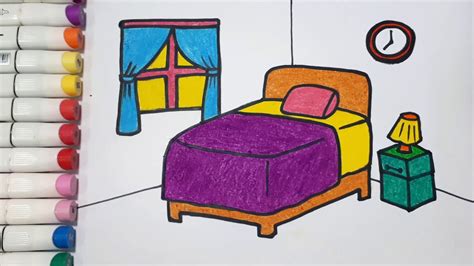 How To Draw Bedroom Coloring Pages For Kids Learn Col