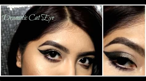 Dramatic Cat Eye Makeup Silver And Black Youtube