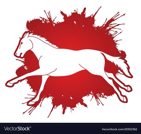 Horse Racing Running Cartoon Graphic Royalty Free Vector Aff