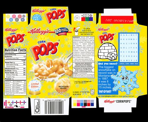 Printable Cereal Box Project Template