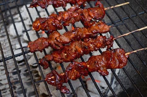 Barbecue Pork On A Stick Are Filipino Style Kebabs Marinated In A Sweet And Spicy Sauce Filipino