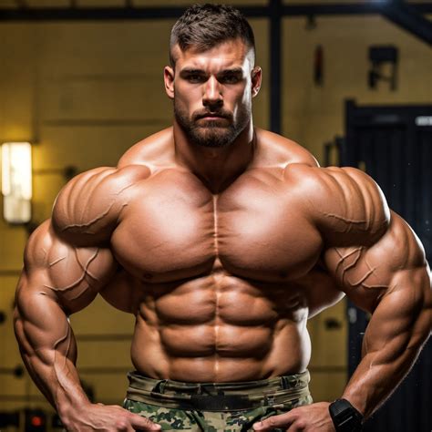 lexica 30 year old man with big muscles big bodybuilder body like a wrestler in the military
