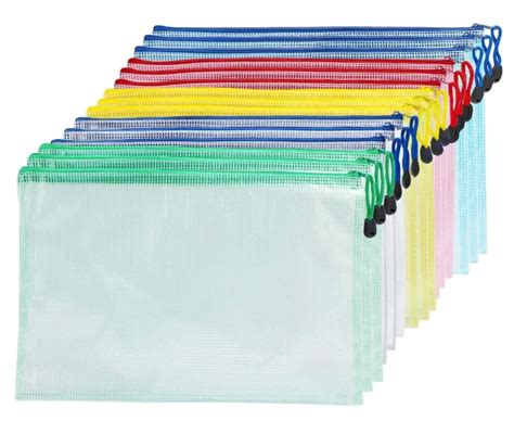 Zippered Vinyl And Mesh Documents Pouches File Bagsletter Size5 Pcs 5