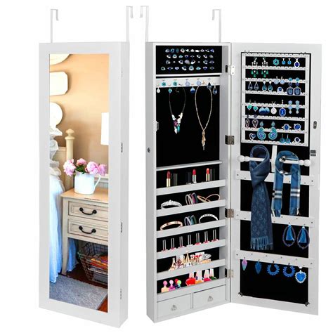 Wall Door Mounted Jewelry Cabinet Armoire Large Jewelry