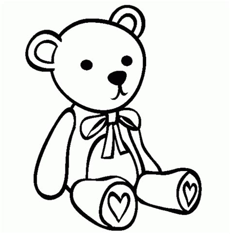 Dibujo de Oso de peluche para colorear y pintar.