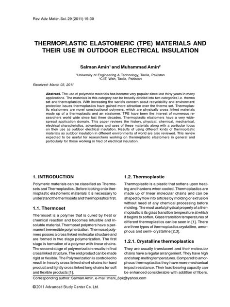 Thermoplastic Elastomeric Tpe Materials And Pdf Pdf Thermoplastic