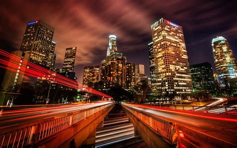 Los Angeles Modern Buildings Nightscapes La Usa America Hd