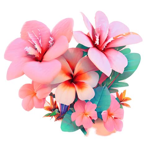 Flores Hawaianas Envoltura Completa Colores Brillantes · Creative Fabrica