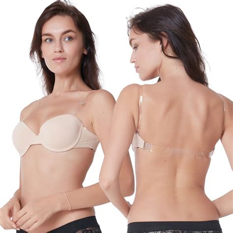 Invisible Push Strapless Bra Seamless Convertible Transparent Back Straps Backless Bras Seamless