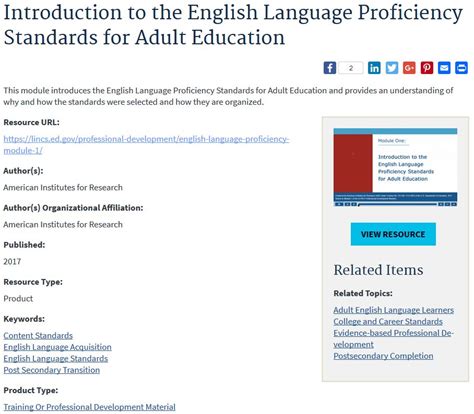 Lincs Introduction To The English Language Proficiency