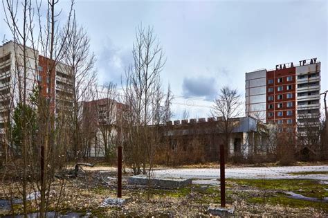 Pripyat Ukraine A City Street Of Abandoned City Of Pripyat In