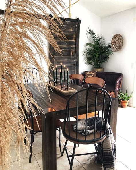In Love With This Stunning Farmhousebohomodern Dining Room Featuring