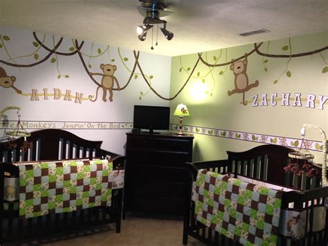 Here Is The Nursery I Finished For My Twin Nephews Im Not Monkeying