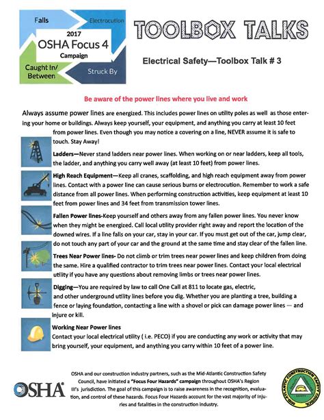 Toolbox Talk 3 Electrocution General Building Contractors Association