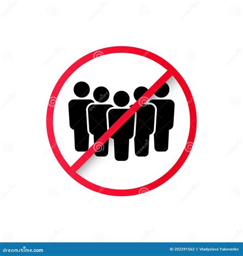 Ban On Gathering People No People Sign Stop Crowd Icon No Crowd