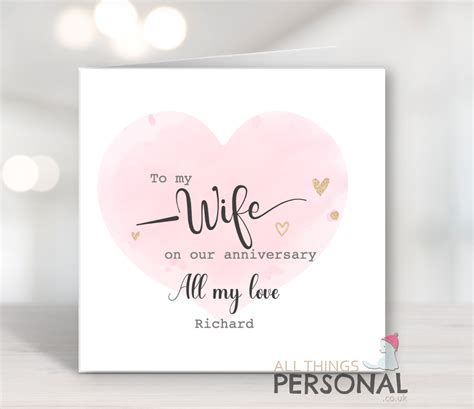 Wife Anniversary Card All Things Personal