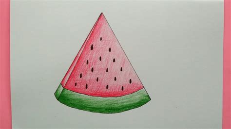 Cara Menggambar Buah Semangka How To Draw Watermelon Youtube