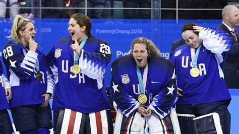 See The Joyous Gold Medal Ceremony For The Usa Womens Hockey Team