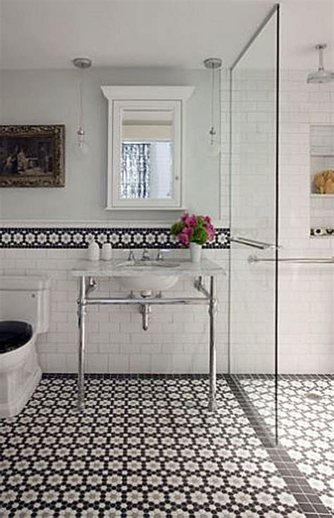 37 Black And White Hexagon Bathroom Floor Tile Ideas And Pictures