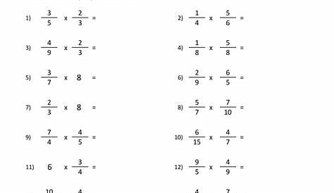 multiply a whole number by a fraction worksheet