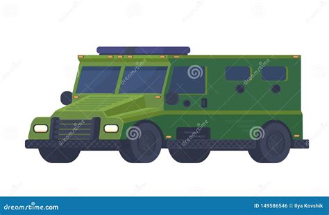 Armored Swat Police Vehicle Vector Illustration