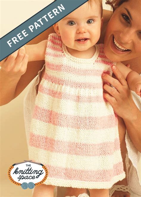 First Steps Knitted Baby Dress Free Knitting Pattern In 2020 Knit