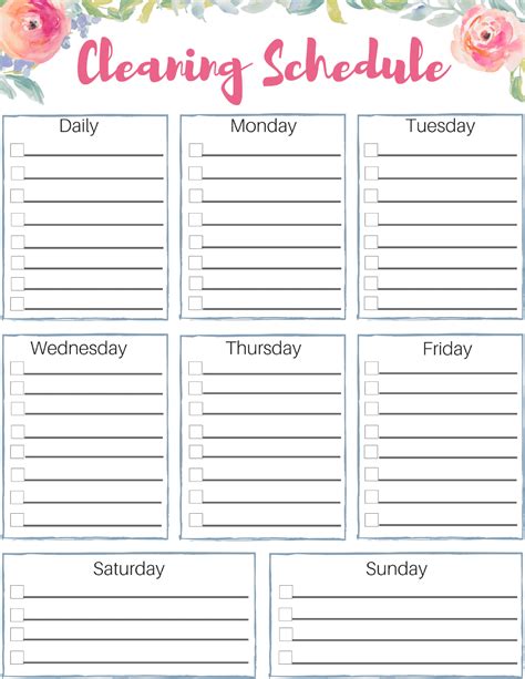 Impressive Editable Cleaning Schedule Template Ideas Weekly In Blank