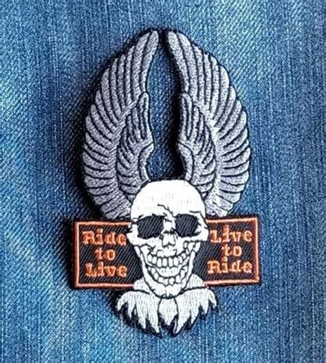 Biker Patch Ride To Live Live To Ride Embroidered Iron On Etsy